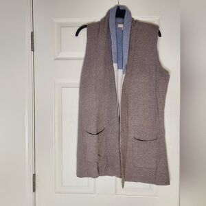 Benedetta B. L PastelChocolate WOOL CASHMERE Blend Knit Slvless Women Cardigan